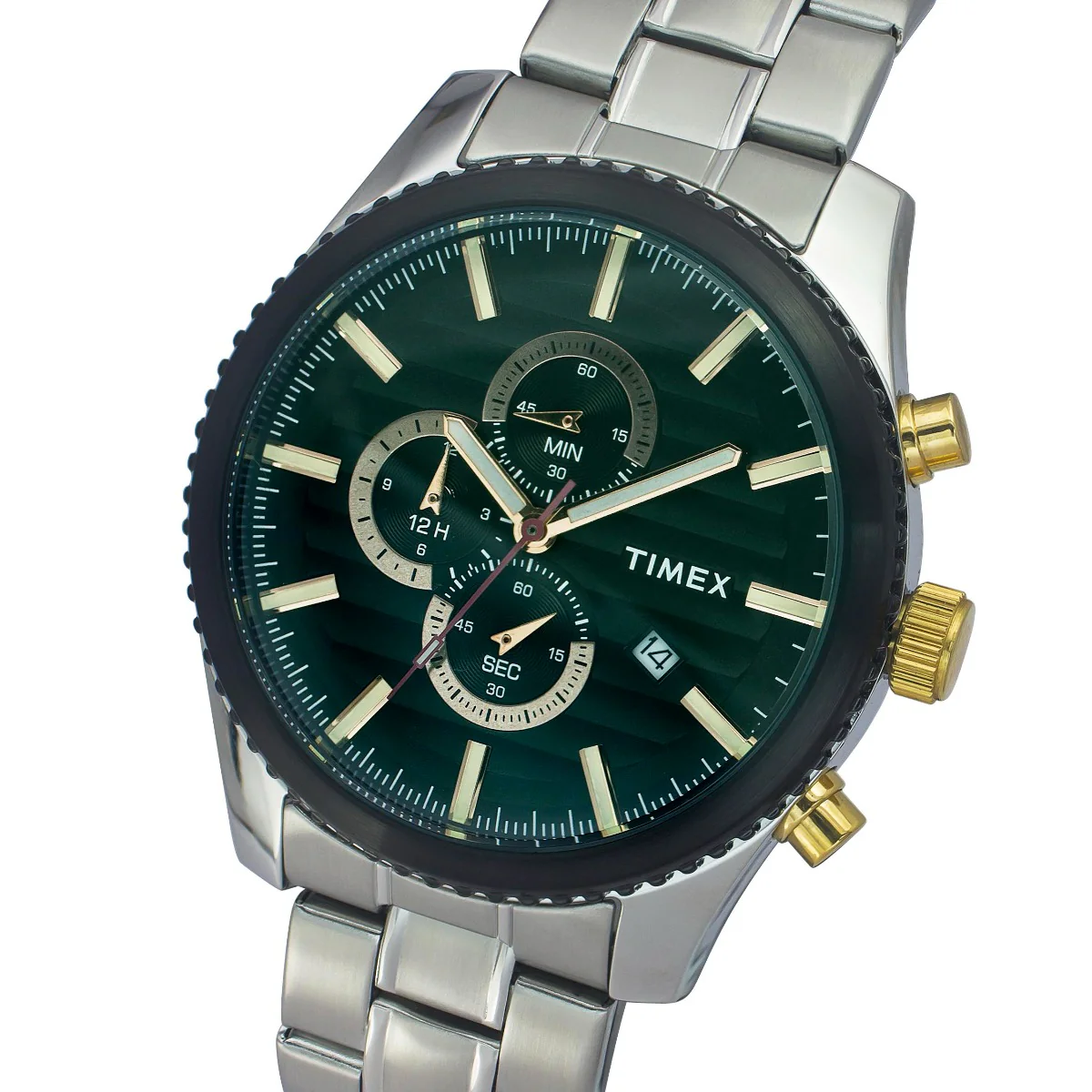 Timex Fashion Men's Green Dial Round Case Chronograph Function Watch -TWEG19501 - Image 2