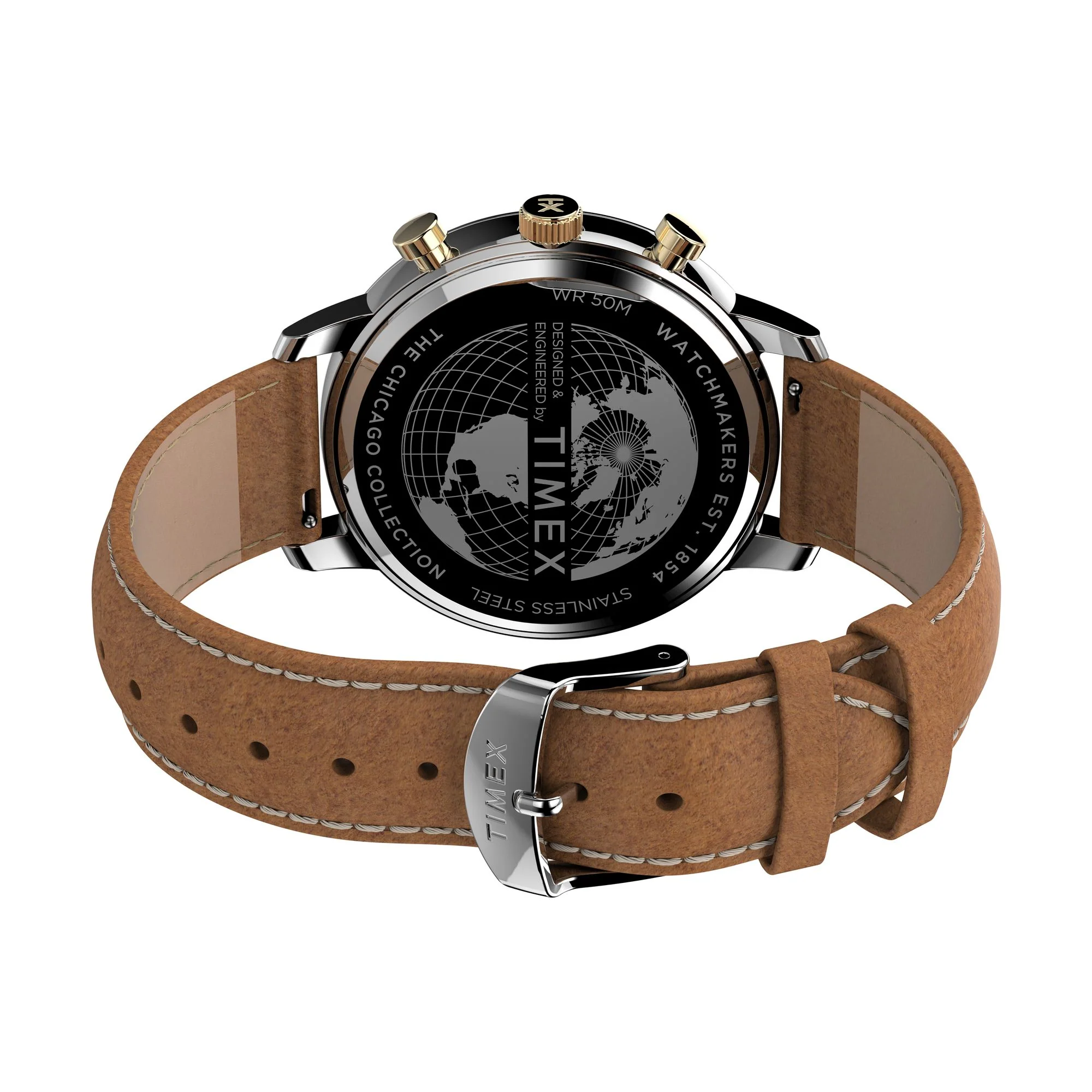 Chicago Chronograph 45mm Leather Strap Watch - Image 3