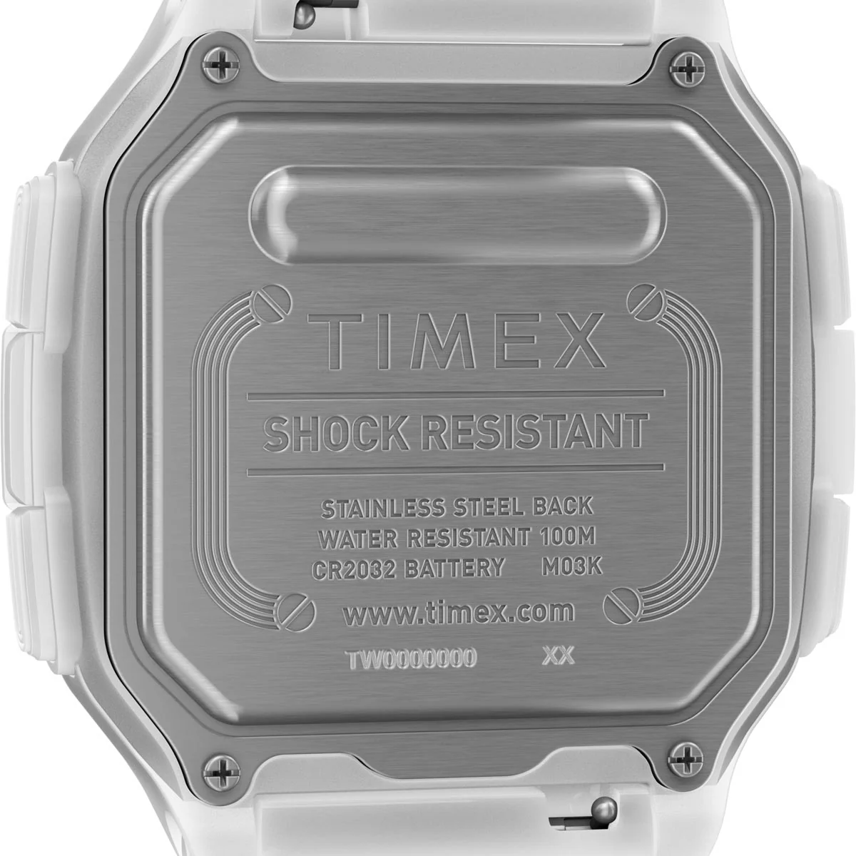 Timex Digital Men's Digital Translucent Dial Square Case Quick-Release-Silicone-Strap Function Watch -TW2U56300 - Image 5