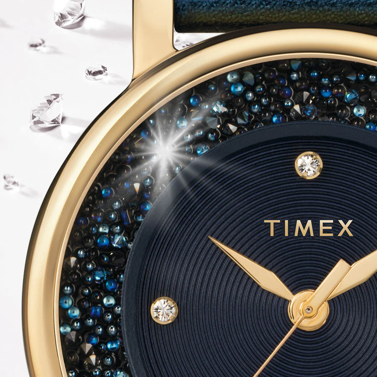 Crystal Opulence With Swarovski Crystals 38mm Leather Strap Watch - Image 2