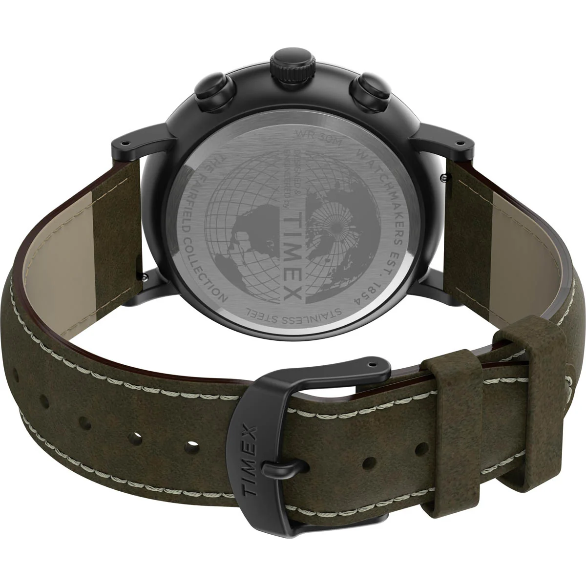 Timex Essential Collection Men's Quartz Analog Gunmetal Dial Round Case Leather-Strap Function Watch -TW2T67600 - Image 3