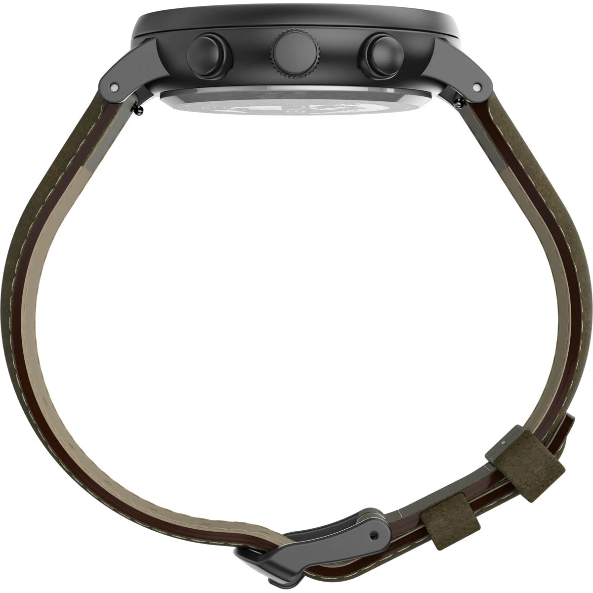 Timex Essential Collection Men's Quartz Analog Gunmetal Dial Round Case Leather-Strap Function Watch -TW2T67600 - Image 5