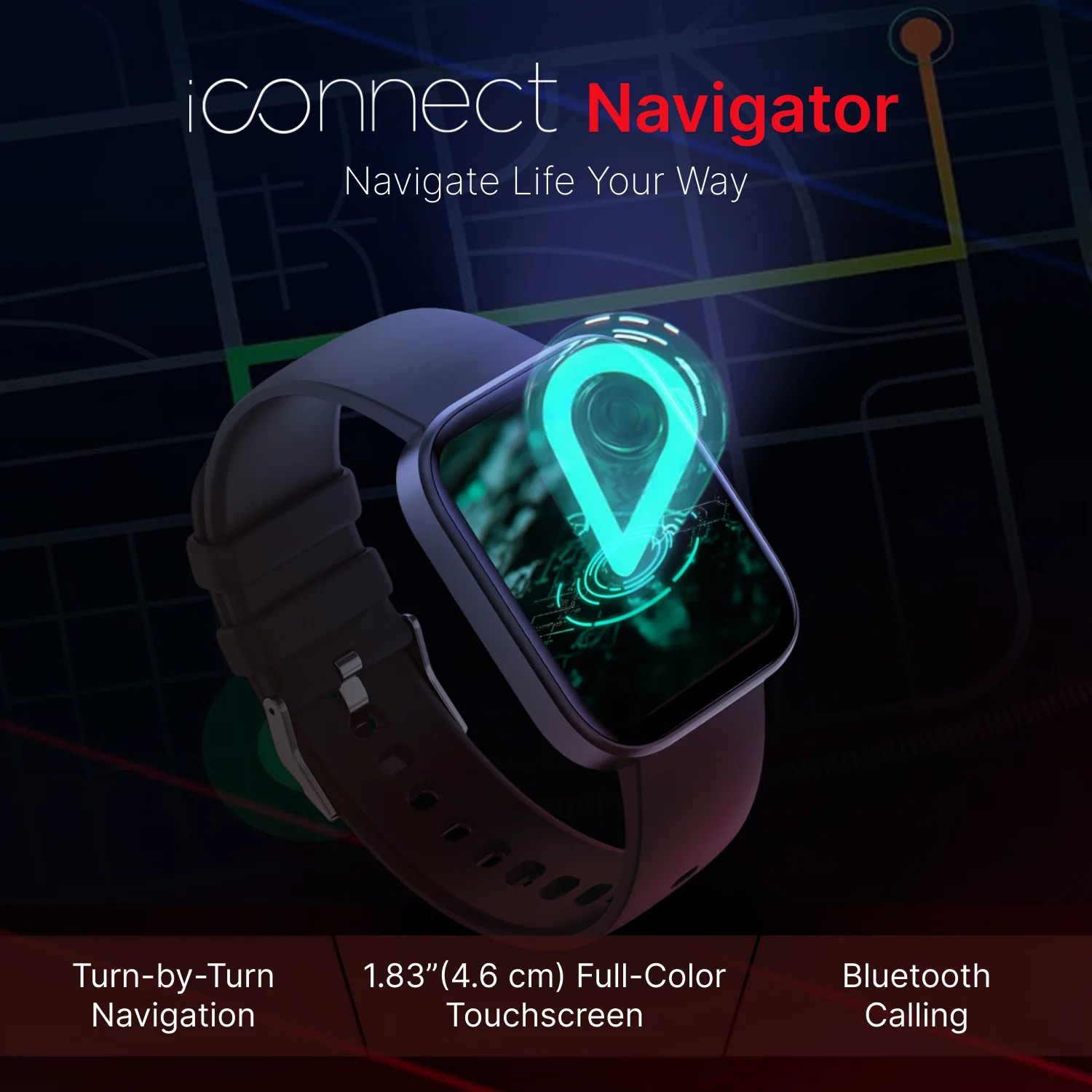 iConnect by Timex Navigator 1.83 inches (4.6cm) Display with Turn By Turn Navigation & BT Calling Smartwatch For Unisex - TWIXW900T - Image 9