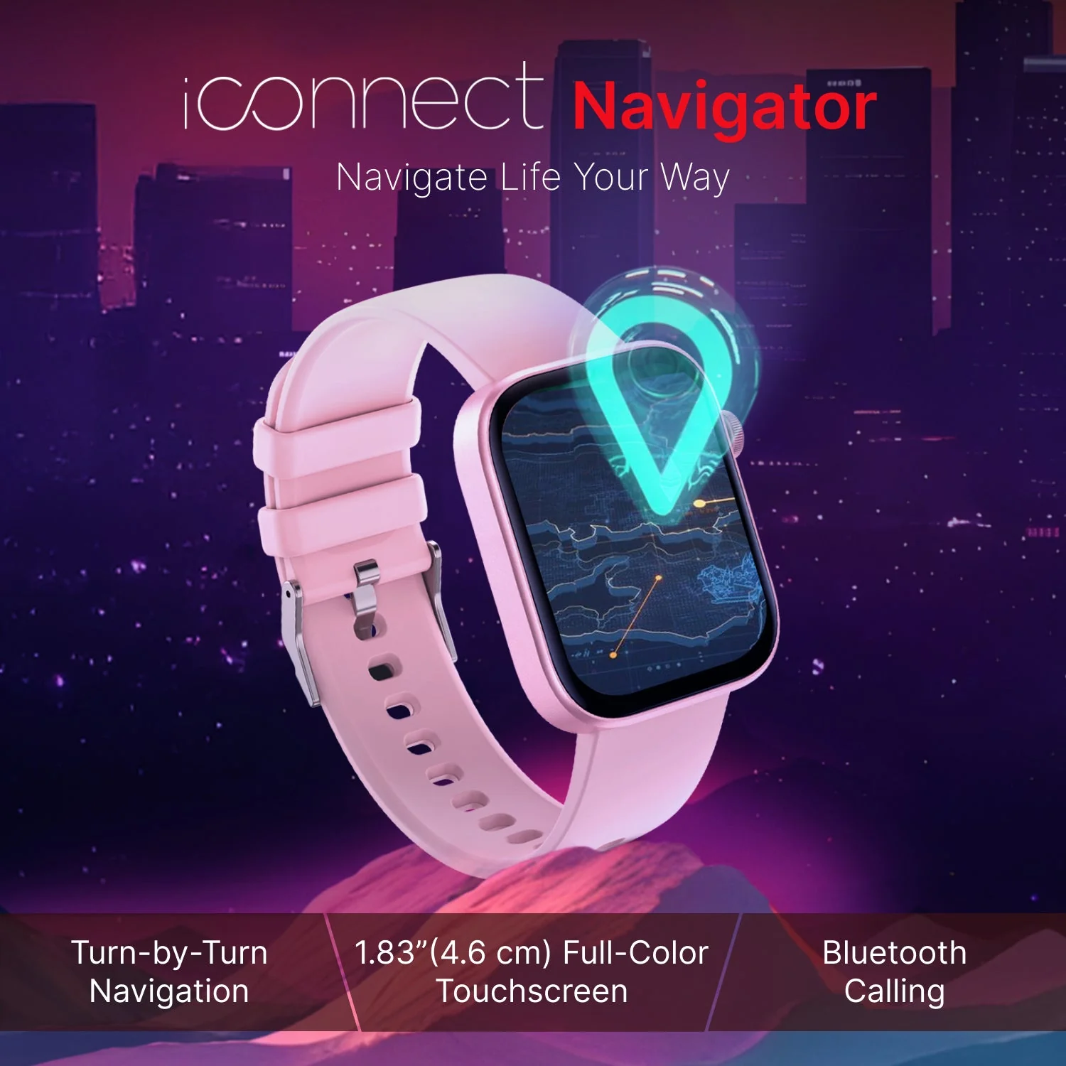 iConnect by Timex Navigator 1.83 inches (4.6cm) Display with Turn By Turn Navigation & BT Calling Smartwatch For Unisex - TWIXW901T - Image 5