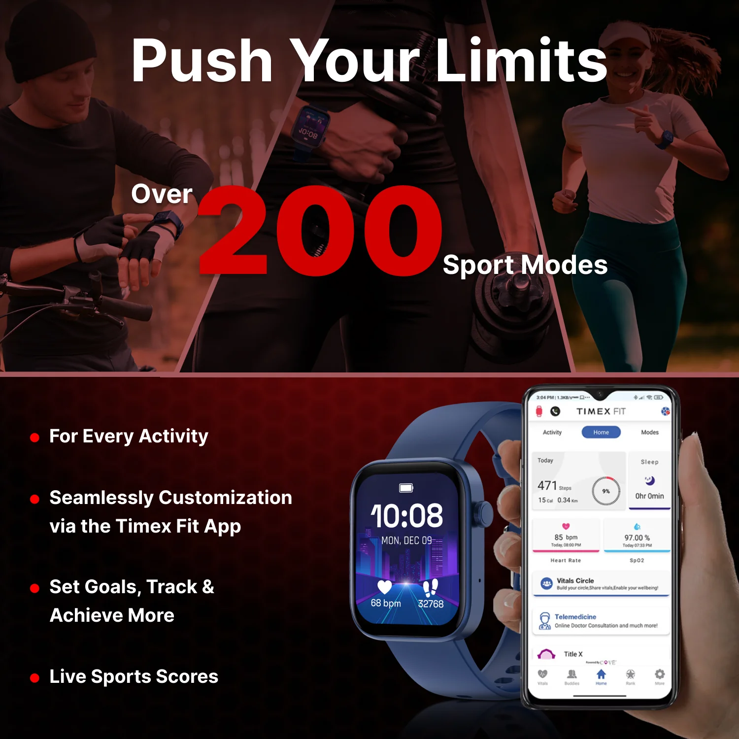 iConnect by Timex Navigator 1.83 inches (4.6cm) Display with Turn By Turn Navigation & BT Calling Smartwatch For Unisex - TWIXW902T - Image 13