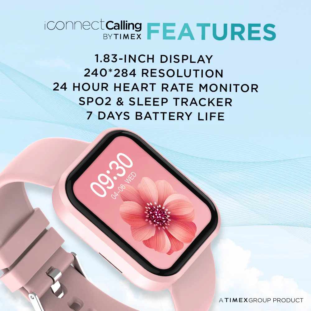 Timex iConnect Calling Smartwatch|1.83 inches (4.64 cm) TFT Display with 240x284 Pixel Resolution|Single Sync Bluetooth Calling|AI Voice Assist|100 Sports Modes|200 Watchfaces|Upto 7 Days Battery (Normal Usage) - TWIXW200T - Image 3