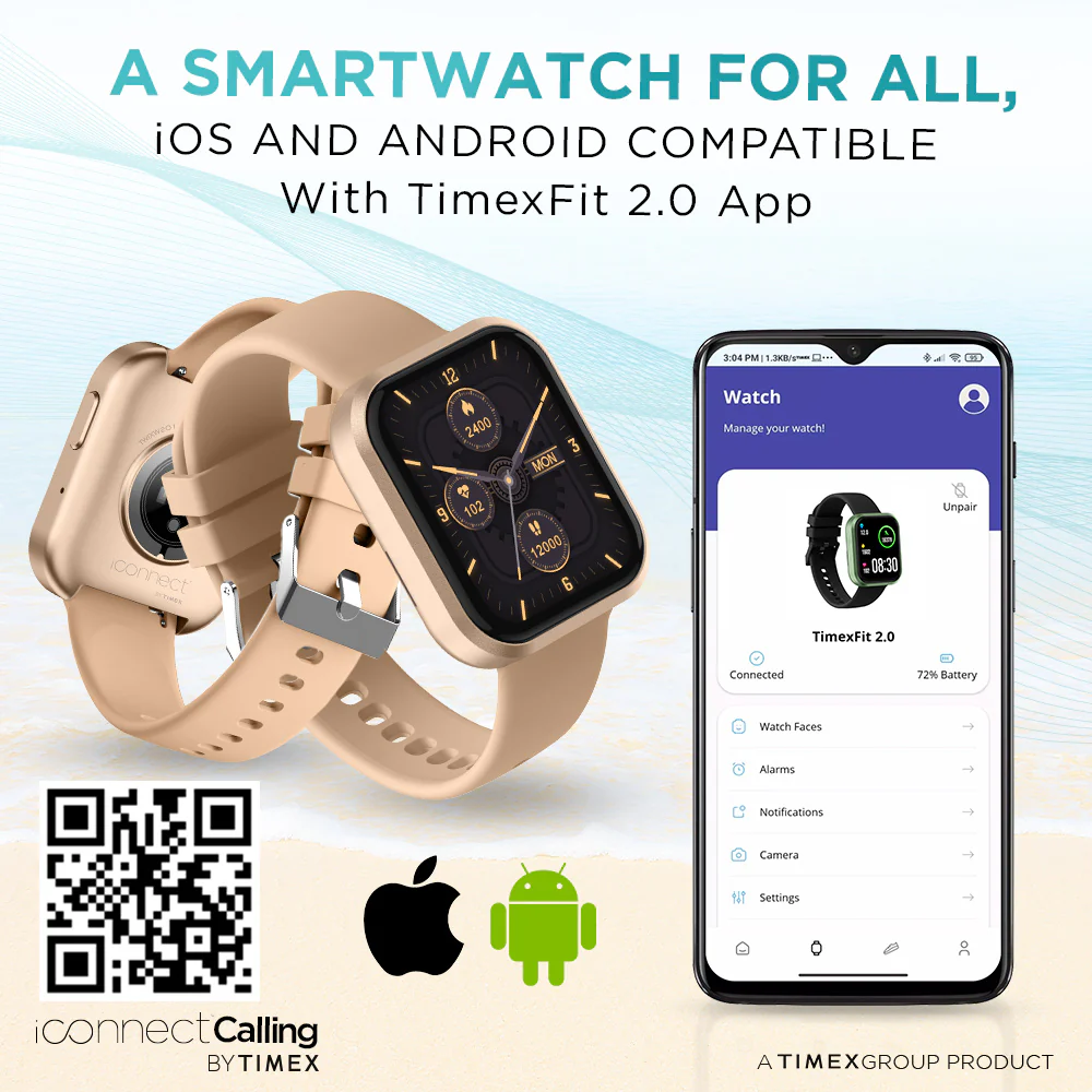 Timex iConnect Calling Smartwatch|1.83 inches (4.64 cm) TFT Display with 240x284 Pixel Resolution|Single Sync Bluetooth Calling|AI Voice Assist|100 Sports Modes|200 Watchfaces|Upto 7 Days Battery (Normal Usage) - TWIXW201T - Image 4