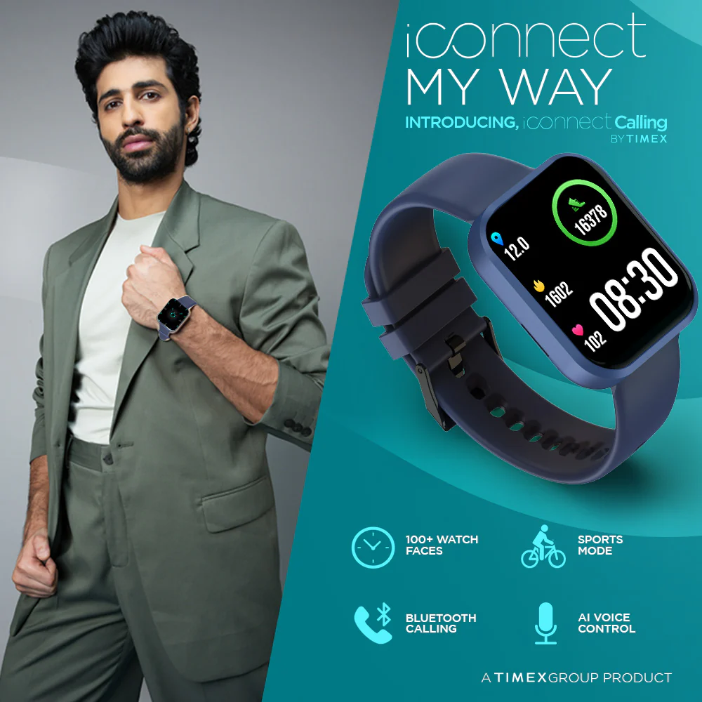 Timex iConnect Calling Smartwatch|1.83 (4.64 cm) TFT Display with 240x284 Pixel Resolution|Single Sync Bluetooth Calling|AI Voice Assist|100 Sports Modes|200 Watchfaces|Upto 7 Days Battery (Normal Usage) - TWIXW202T - Image 2