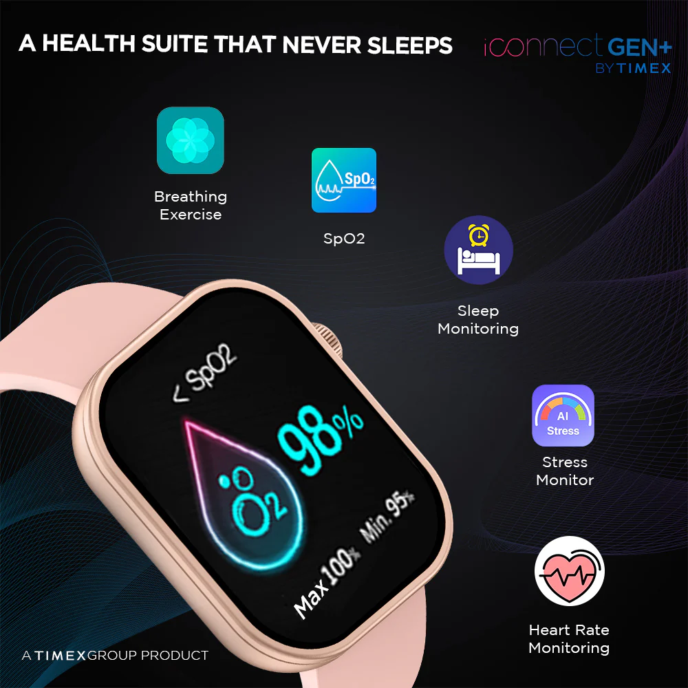 Timex iConnect Gen Smartwatch|2.01(5.10 cm) TFT Display with 240x296 Pixel Resolution|Rotational Crown|Single Sync Bluetooth Calling|AI Voice Assist|100 Sports Modes|200 Watchfaces|Upto 7 Days Battery(Normal Usage) - TWIXW302T - Image 7