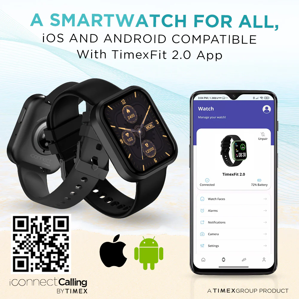 Timex iConnect Calling Smartwatch|1.83(4.64 cm) TFT Display with 240x284 Pixel Resolution|Single Sync Bluetooth Calling|AI Voice Assist|100 Sports Modes|200 Watchfaces|Upto 7 Days Battery (Normal Usage) - TWIXW207T - Image 4