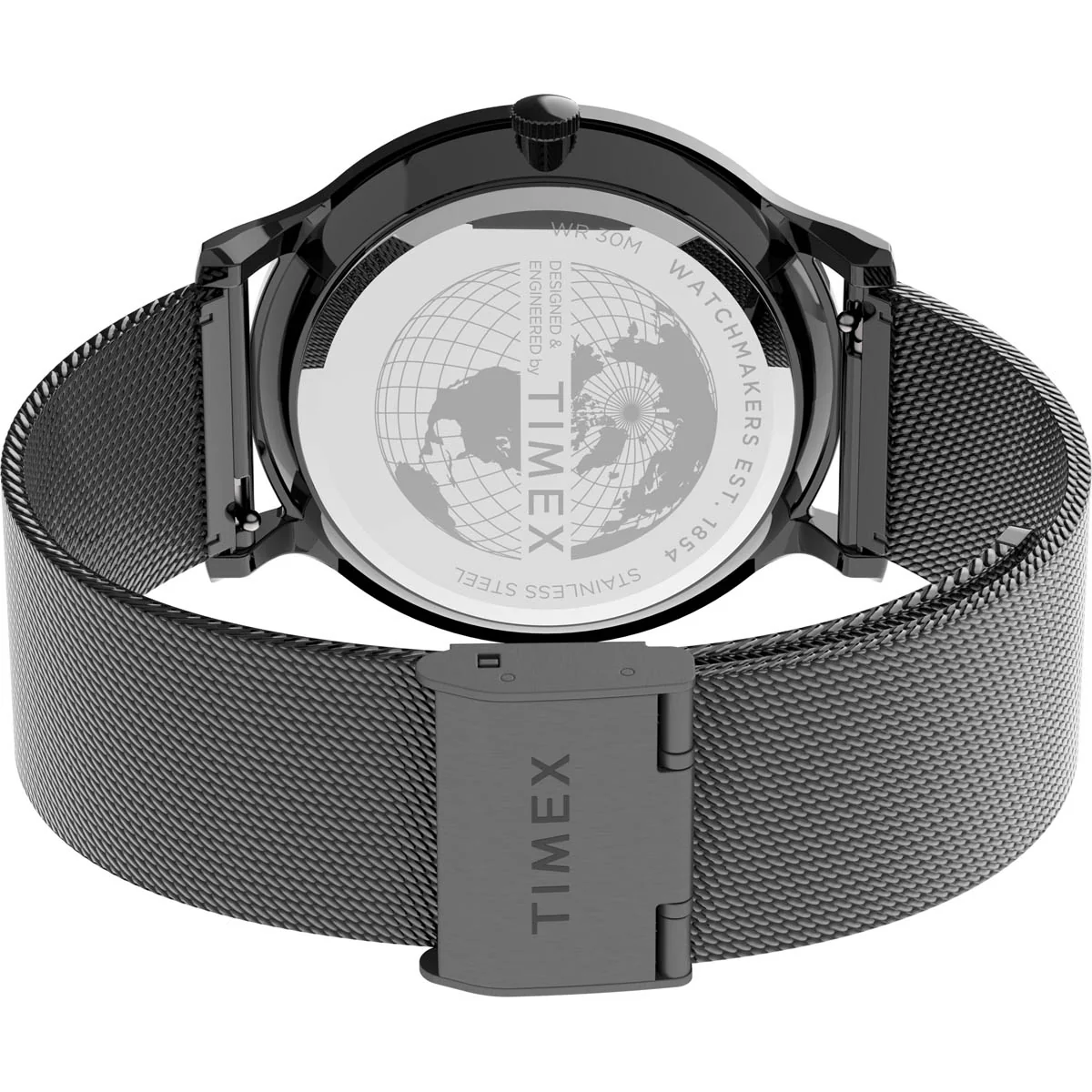 Timex Essential Collection Men's Quartz Analog Gunmetal Dial Round Case Stainless-Steel-Mesh-Bracelet Function Watch -TW2T95200 - Image 3