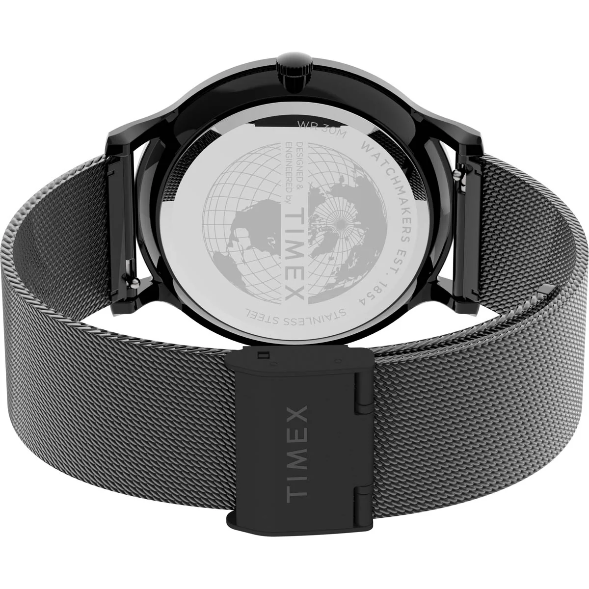 Timex Essential Collection Men's Quartz Analog Black Dial Round Case Stainless-Steel-Mesh-Bracelet Function Watch -TW2T95300 - Image 3