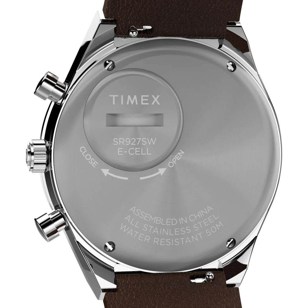 Q Timex 40mm Leather Strap Watch - Image 3