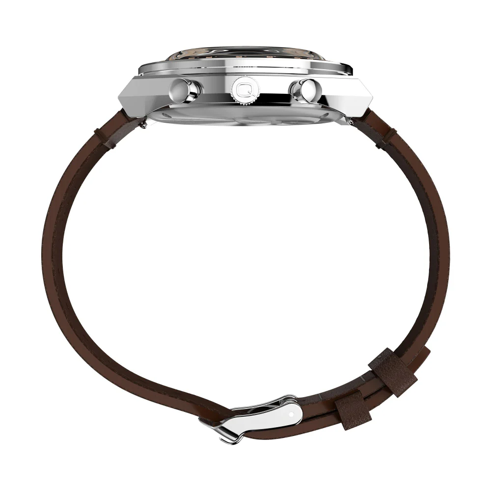 Q Timex 40mm Leather Strap Watch - Image 5