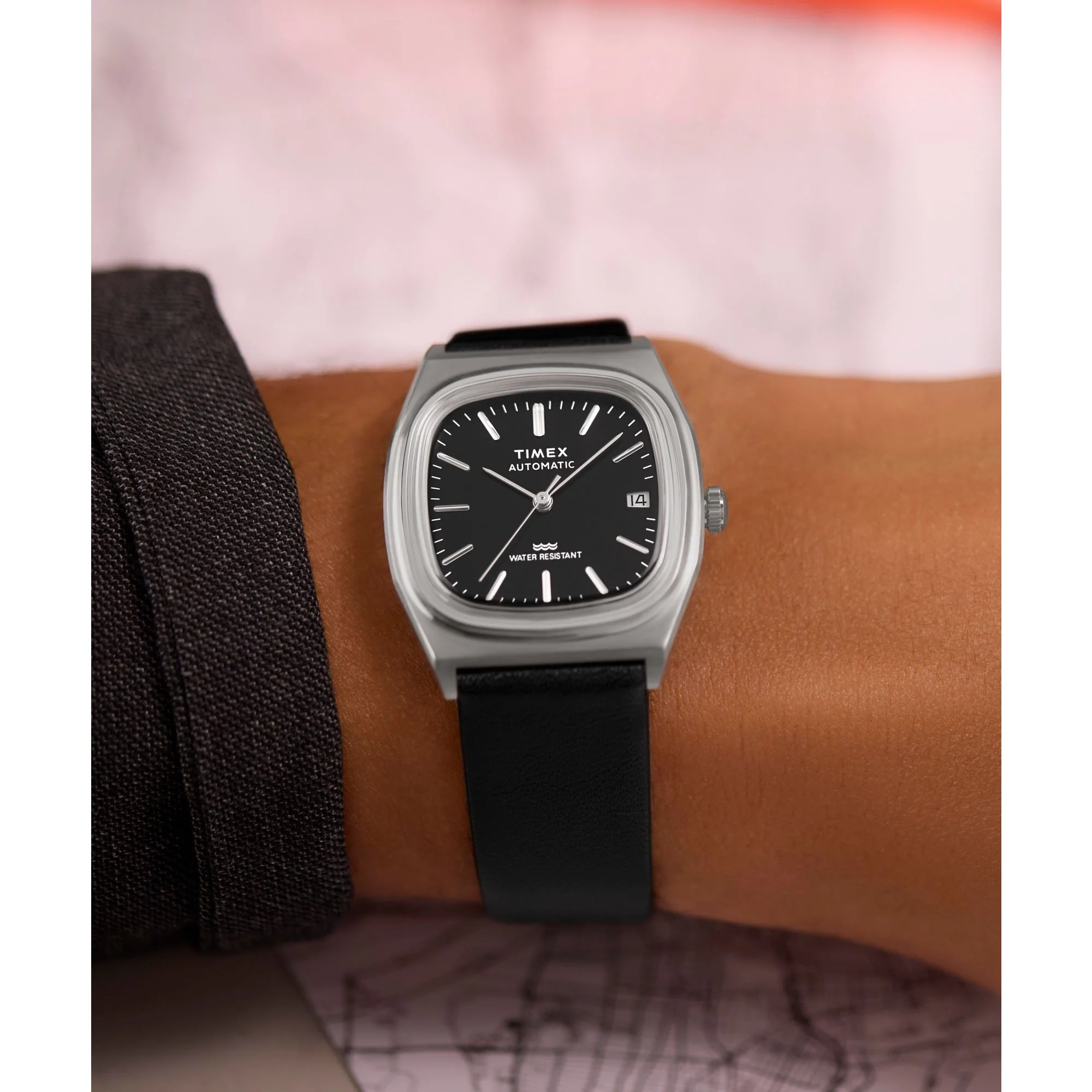 Q Timex Black Rectangle Dial Mechanical Automatic Men's Watch - TW2Y07500UJ - Image 7