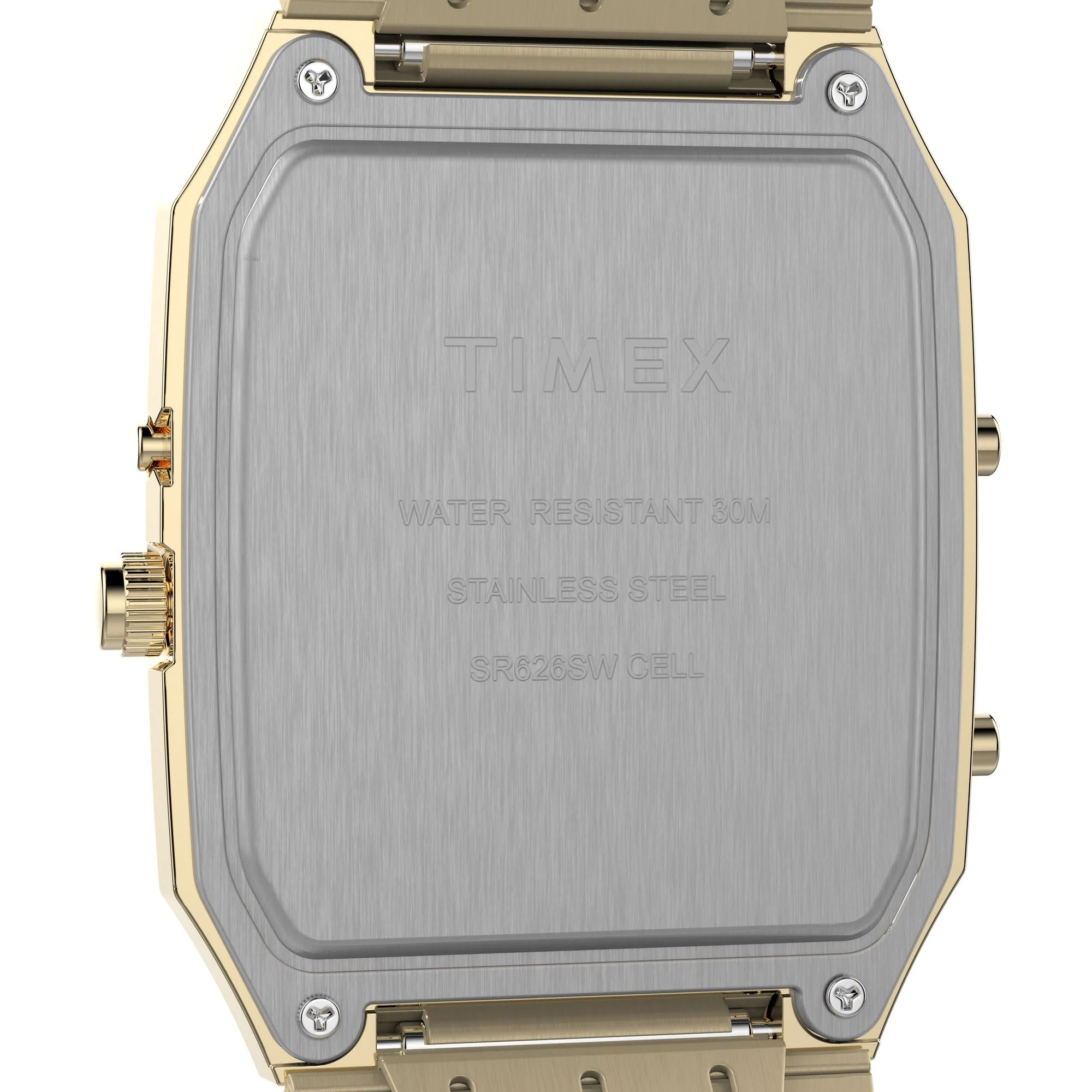 Q Timex Champagne Rectangle Dial Ana-Digital Men's Watch - TW2Y06000UJ - Image 3