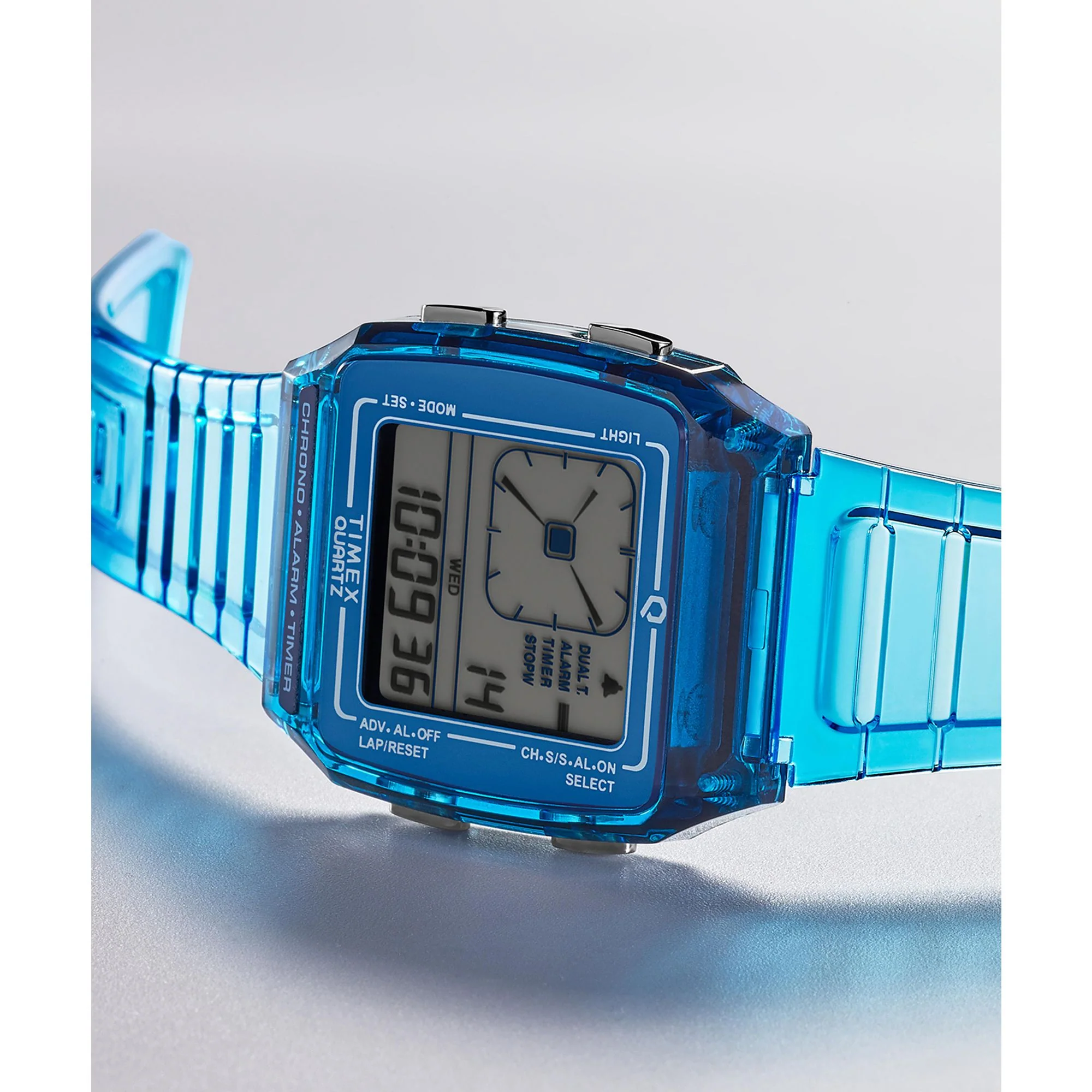 Q Timex Grey Rectangle Dial Digital Unisex Watch - TW2W45100UJ - Image 6