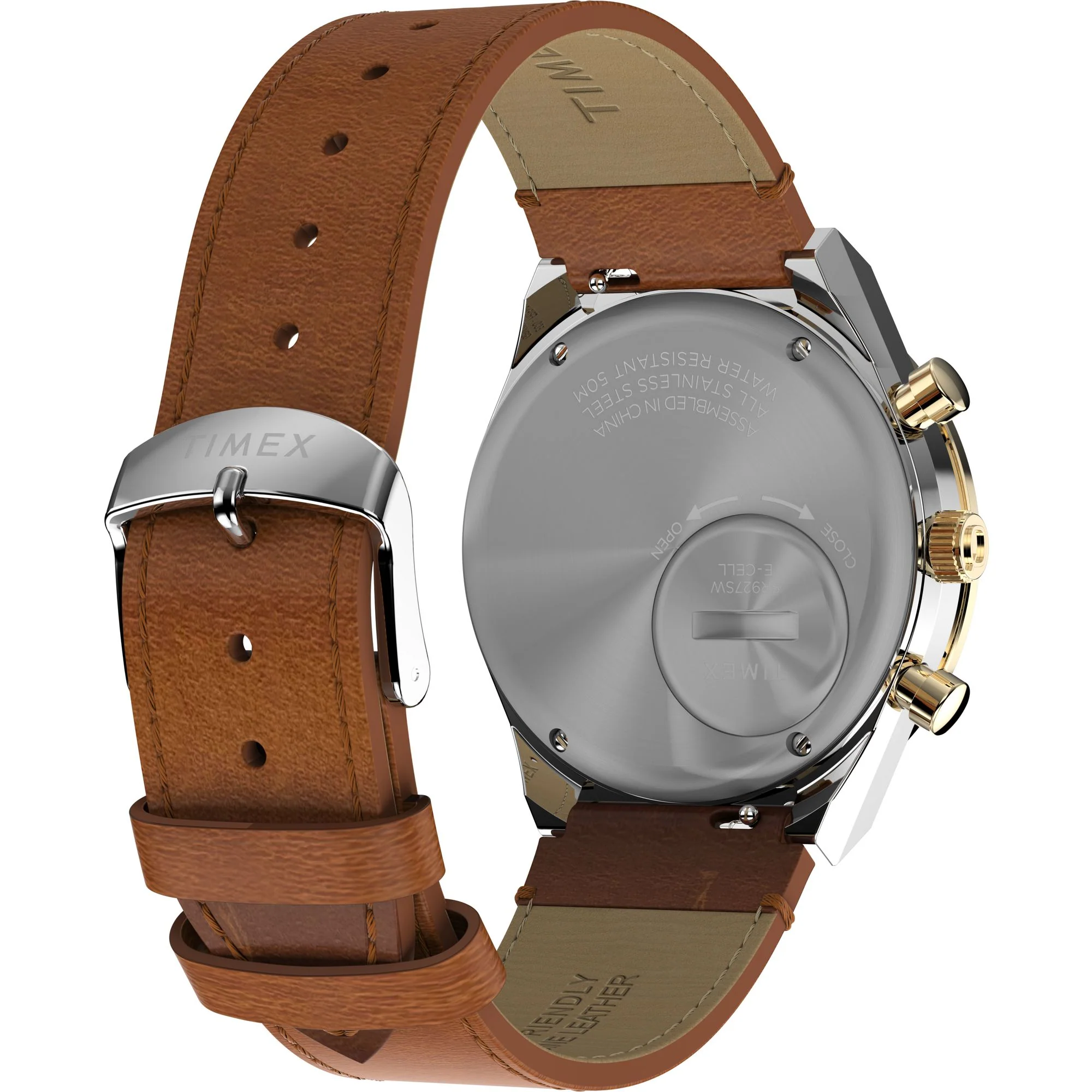 Q TIMEX Men Gold-Tone Round Dial Analog Watch - TW2W64400UJ - Image 5