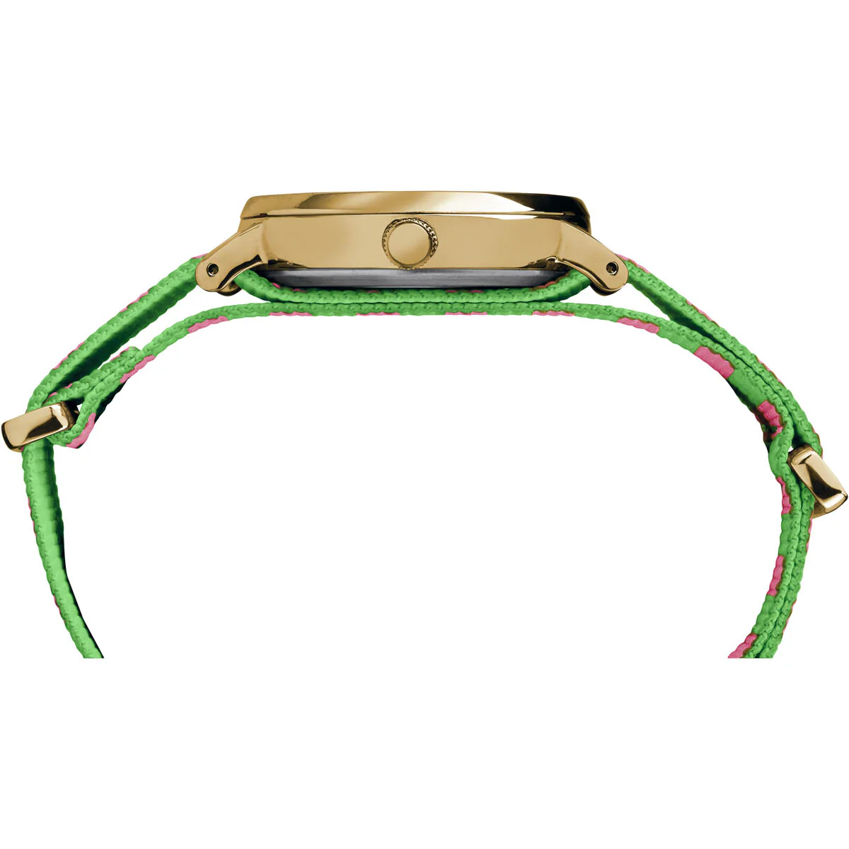 Timex Essential Collection Women's Quartz Analog Gold-Tone Dial Round Case Fabric-Strap Function Watch -TW2P91800 - Image 2