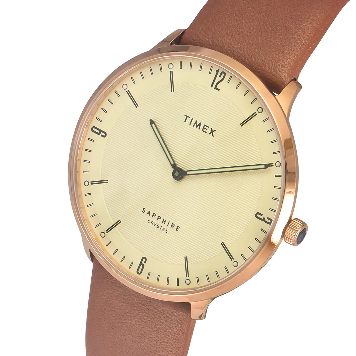 Timex Fashion Men's Beige Dial Round Case 2 Hands Function Watch -TWEG22101 - Image 2
