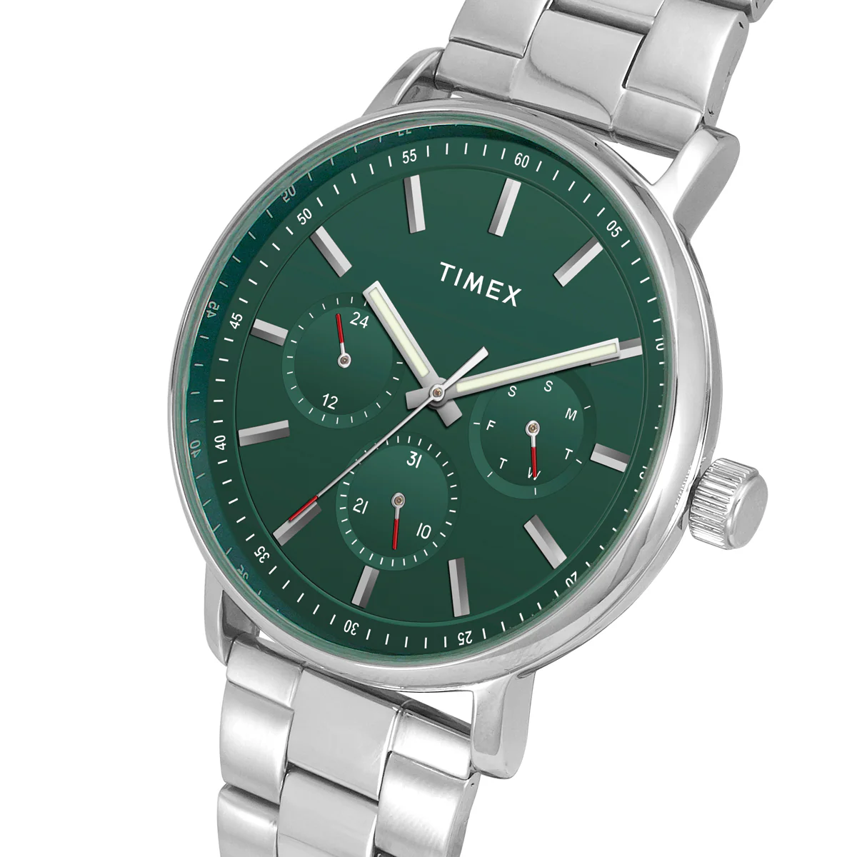 Timex Fashion Men's Green Dial Round Case Multifunction Function Watch -TWEG20017 - Image 2