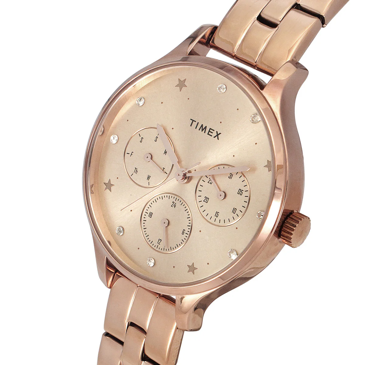 Timex Fashion Women's Rose Gold Dial Round Case Multifunction Function Watch -TWEL14814 - Image 2