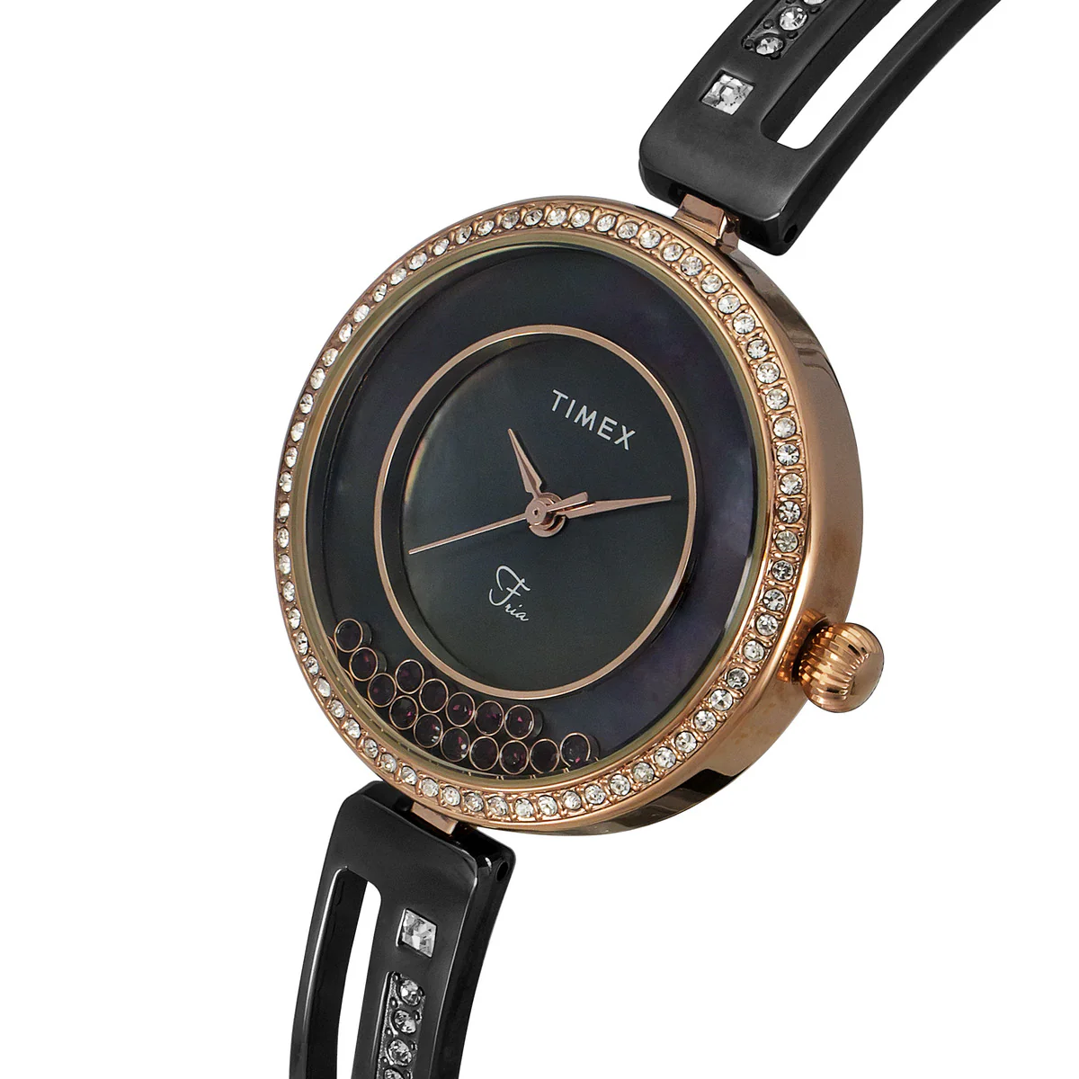 Timex Fria Women Black Round Analog Watch - TWEL16500 - Image 2