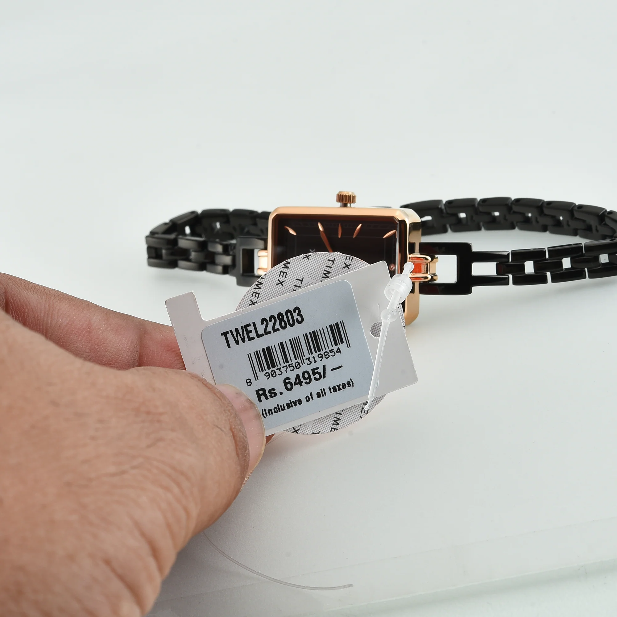 TIMEX Black Rectangle Dial Analog Women's Watch - TWEL22803 - Image 7