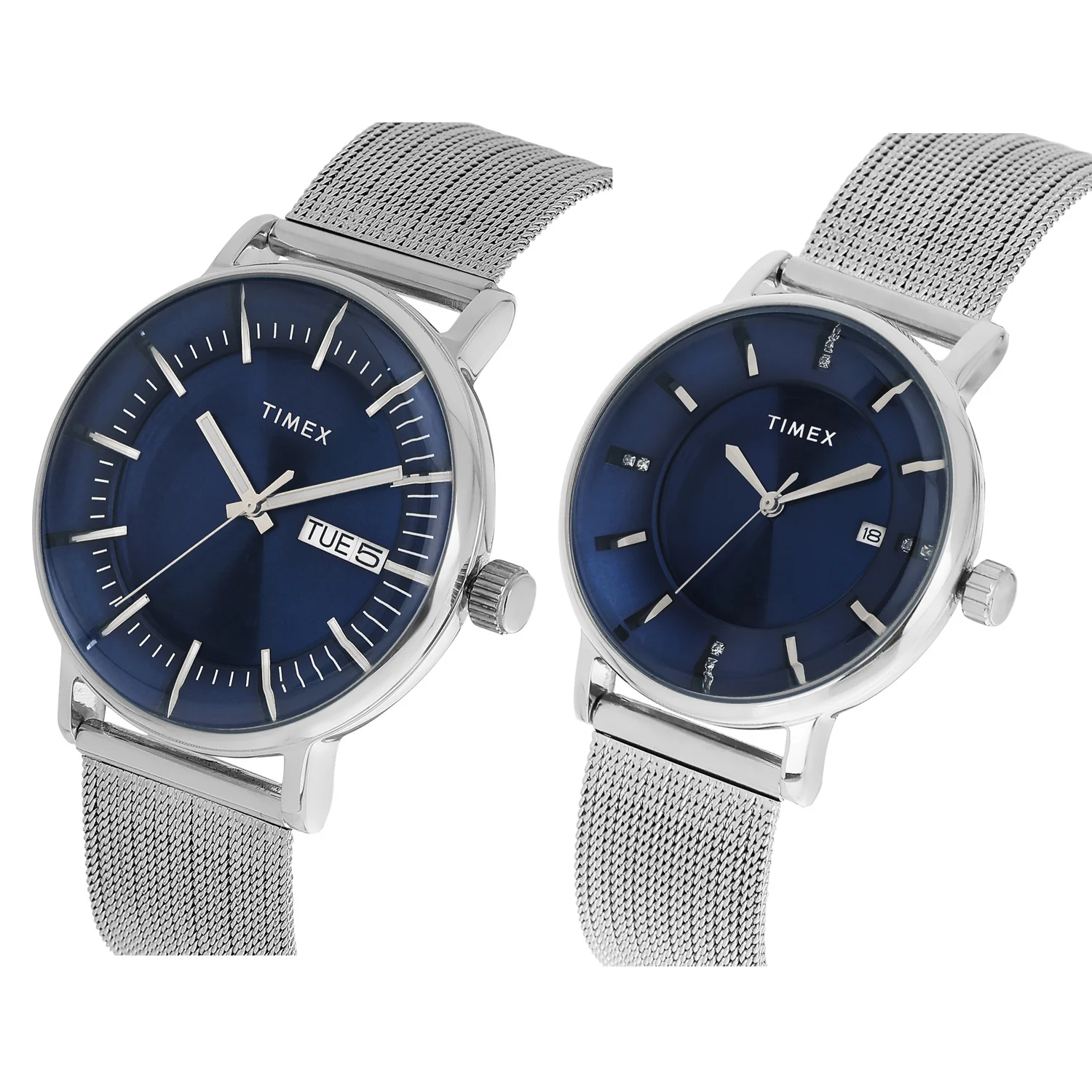 TIMEX Blue Round Dial Analog Pair's Watch - TW00PR323 - Image 2