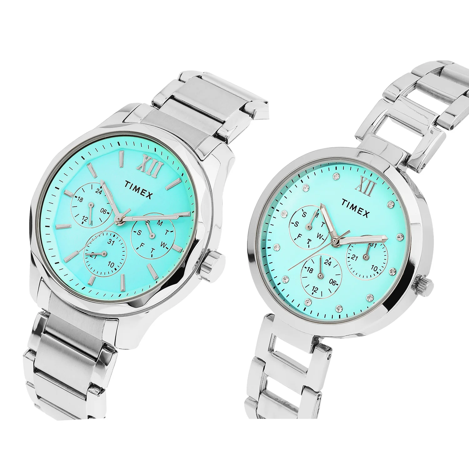 TIMEX Blue Round Dial Analog Pair's Watch - TW00PR326 - Image 2