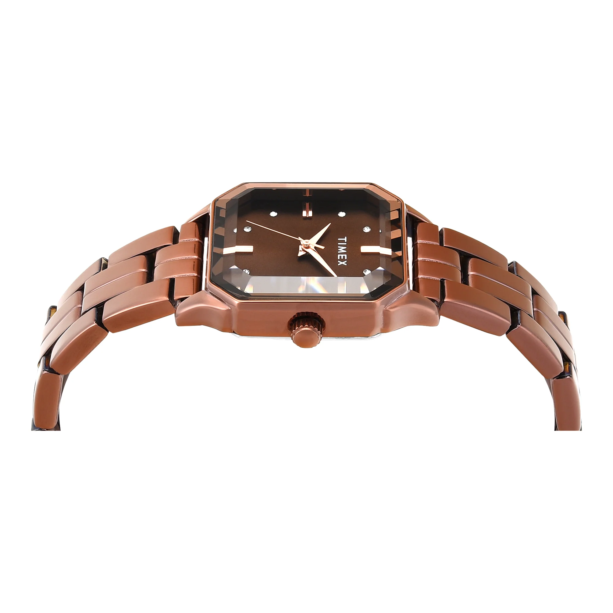 TIMEX Brown Rectangle Dial Analog Women's Watch - TWEL21803 - Image 4