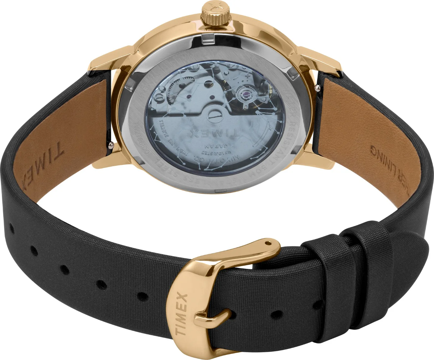Timex City Collection Women's Mechanical Automatic Wind Gold-Tone Dial Automatic Function  Watch -TW2T86300 - Image 4