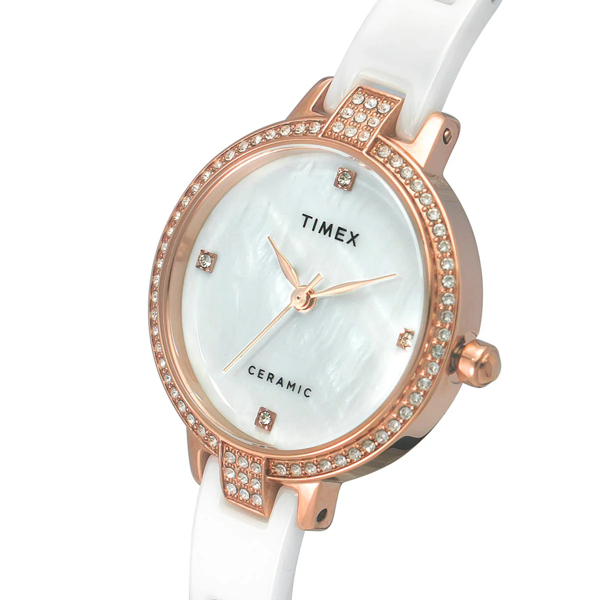 Timex Fashion Women's Mother of Pearl Dial Round Case 3 Hands Function Watch -TWEL15700 - Image 2