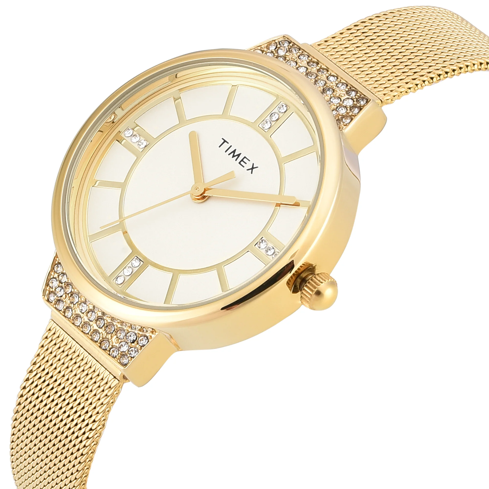 TIMEX Champagne Round Dial Analog Women's Watch - TWEL22401 - Image 2