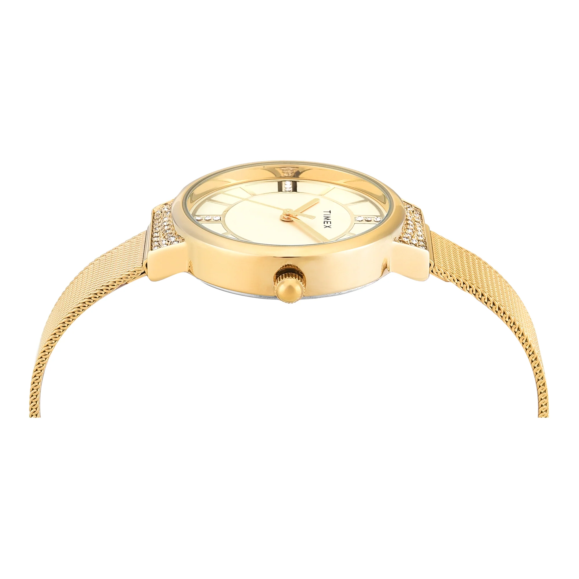 TIMEX Champagne Round Dial Analog Women's Watch - TWEL22401 - Image 4