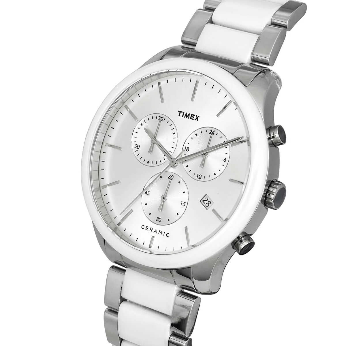 Timex Fashion Men's Silver Dial Round Case Chronograph Function Watch -TWEG21700 - Image 2