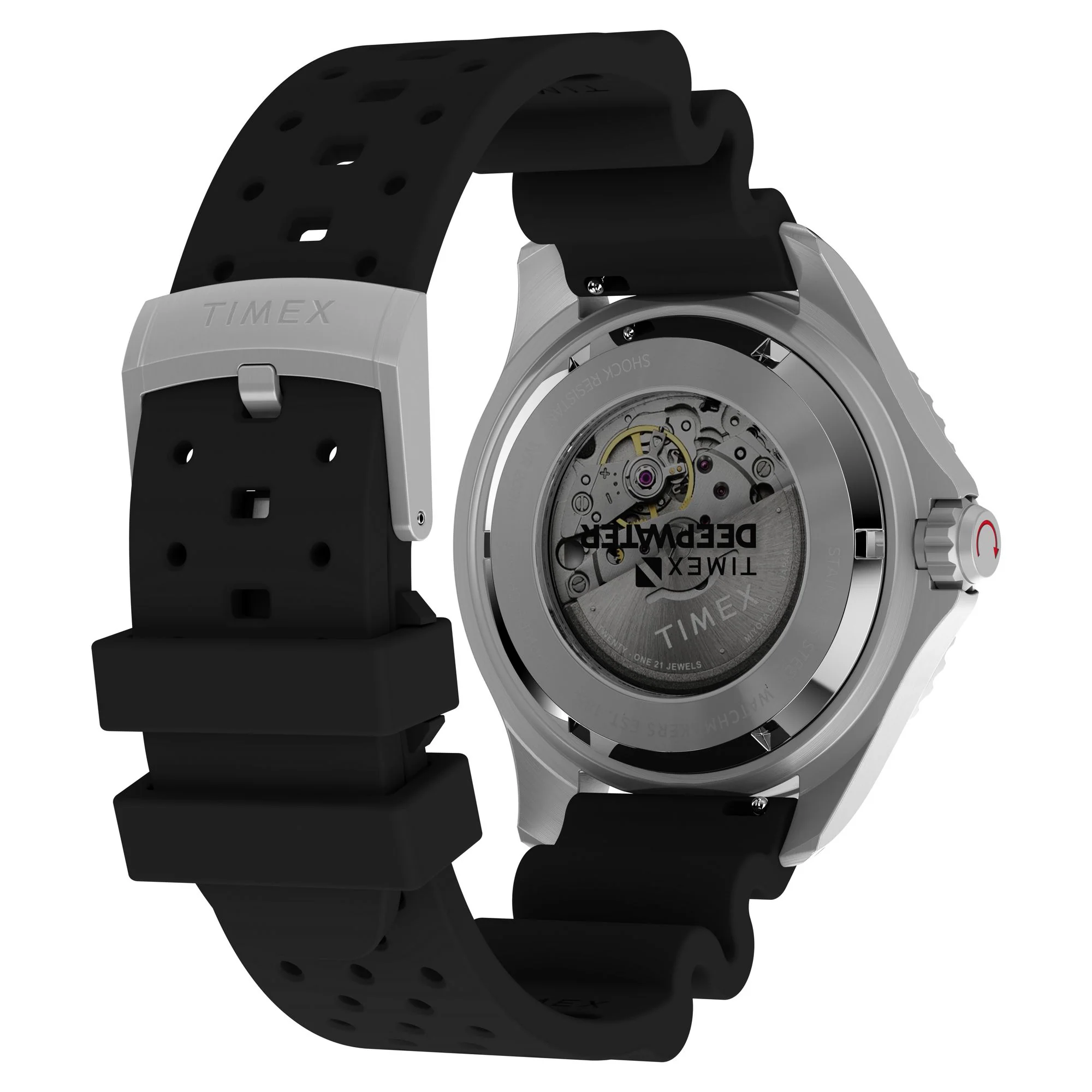 TIMEX Deep Water Meridian Black Round Dial Mechanical Automatic Men's Watch - TW2Y40000UJ - Image 5