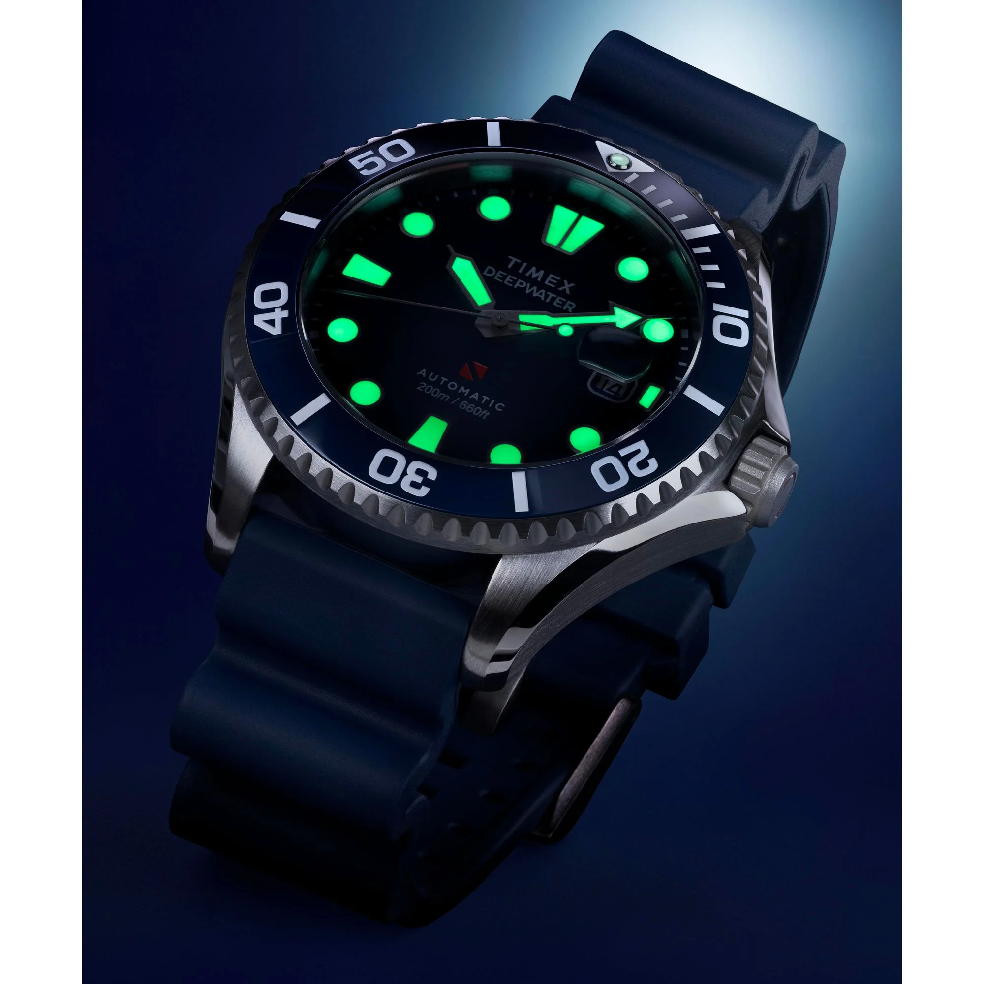 TIMEX Deep Water Meridian Blue Round Dial Mechanical Automatic Men's Watch - TW2Y39900UJ - Image 6