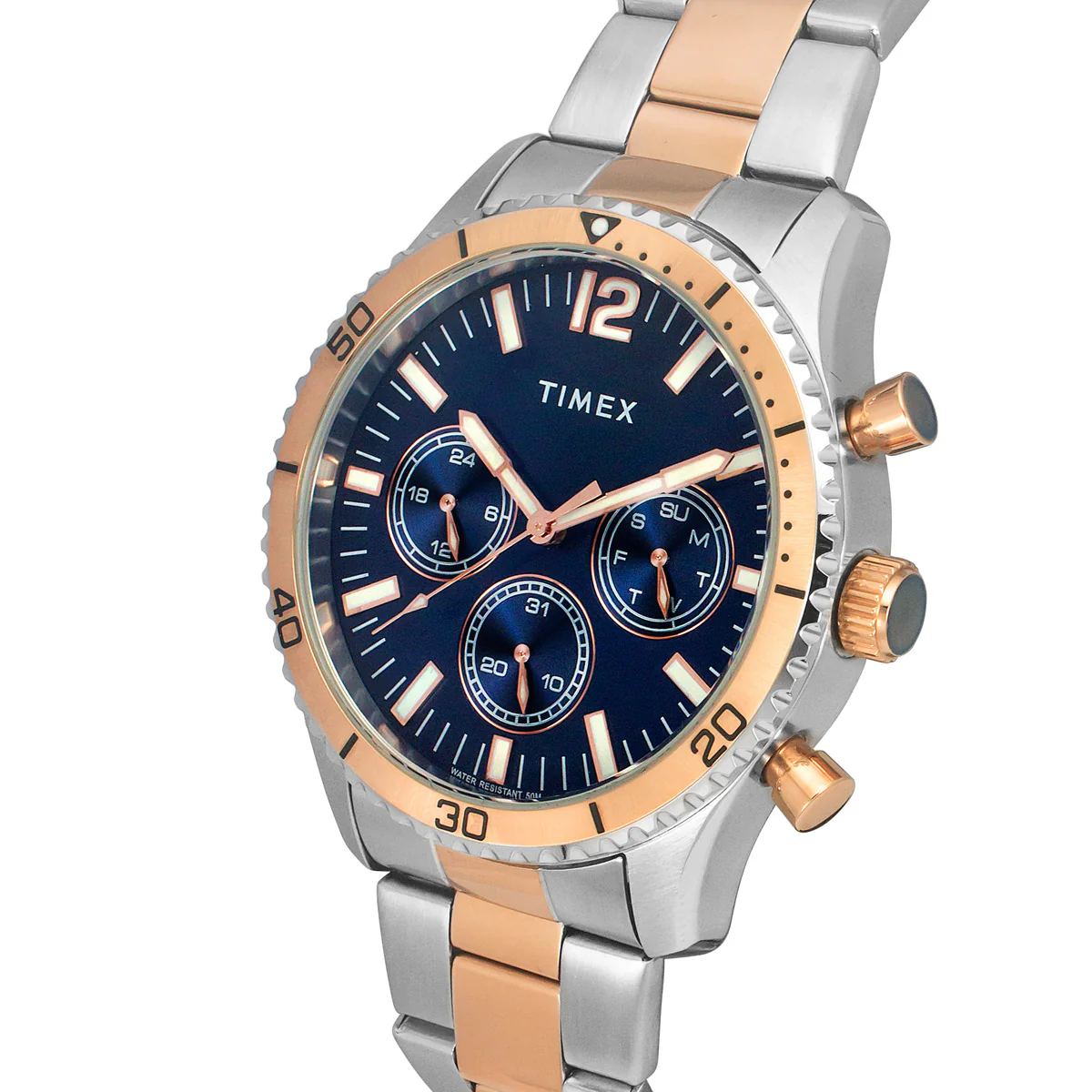 Timex E-Class Premium-Sport Collection Multifunction Men Analog Blue Dial Coloured Quartz Watch, Round Dial with 43 mm Case Width - TWEG22202 - Image 2