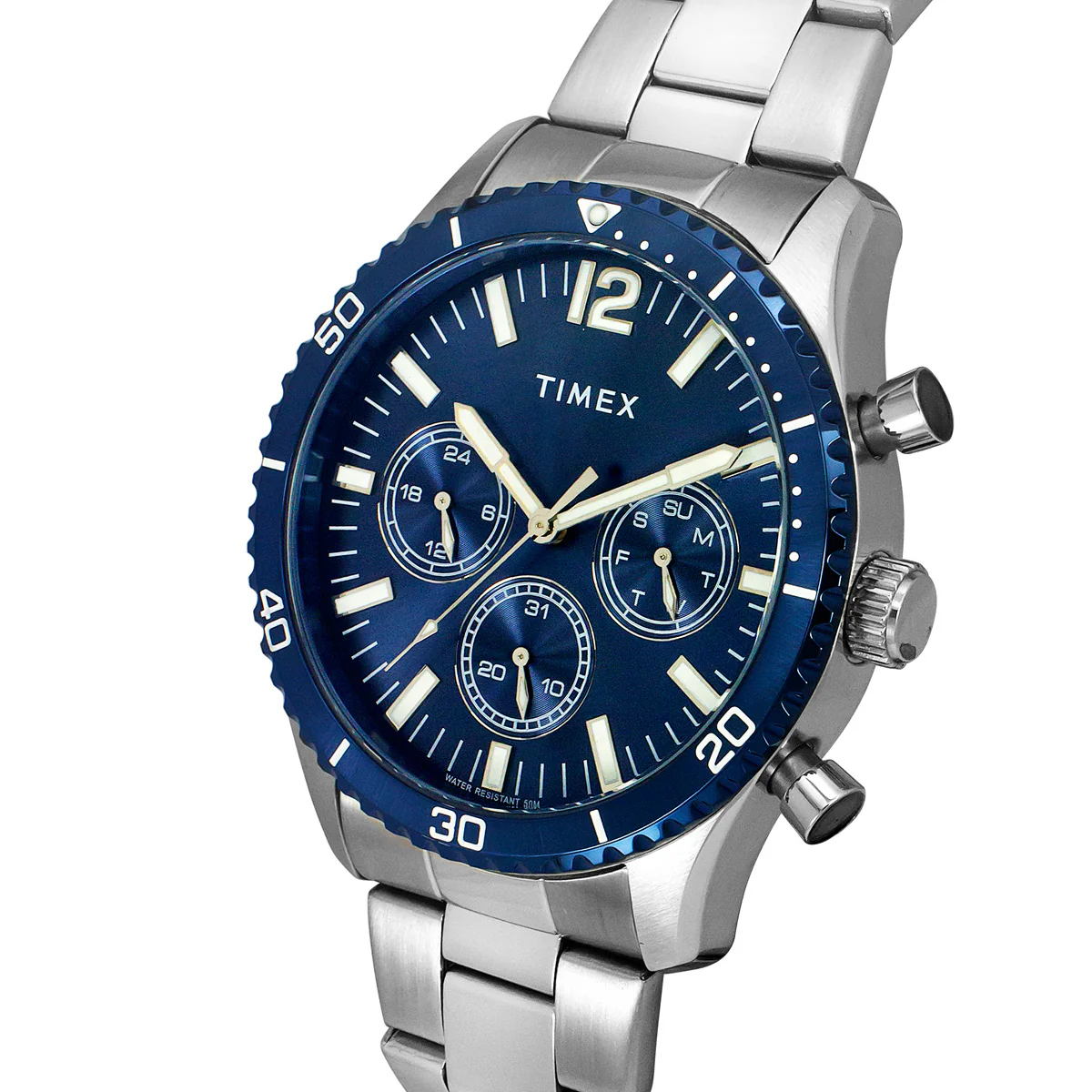 Timex E-Class Premium-Sport Collection Multifunction Men Analog Blue Dial Coloured Quartz Watch, Round Dial with 43 mm Case Width - TWEG22203 - Image 2