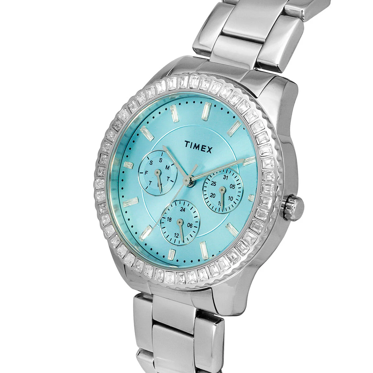 Timex E-Class Premium-Sport Collection Multifunction Women Analog Blue Dial Coloured Quartz Watch, Round Dial with 36 mm Case Width - TWEL16800 - Image 2