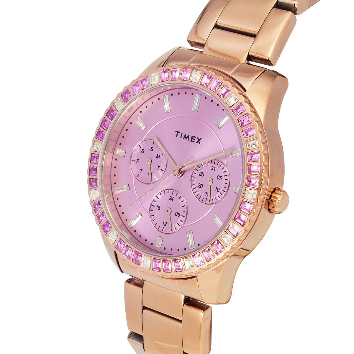 Timex E-Class Premium-Sport Collection Multifunction Women Analog Rose Gold Dial Coloured Quartz Watch, Round Dial with 36 mm Case Width - TWEL16801 - Image 2