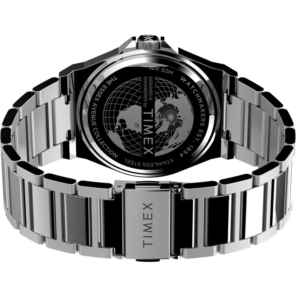 Timex City Collection Men's Quartz Analog Silver-Tone Dial Round Case Adjustable-Stainless-Steel-Bracelet Function Watch -TW2V02000 - Image 4