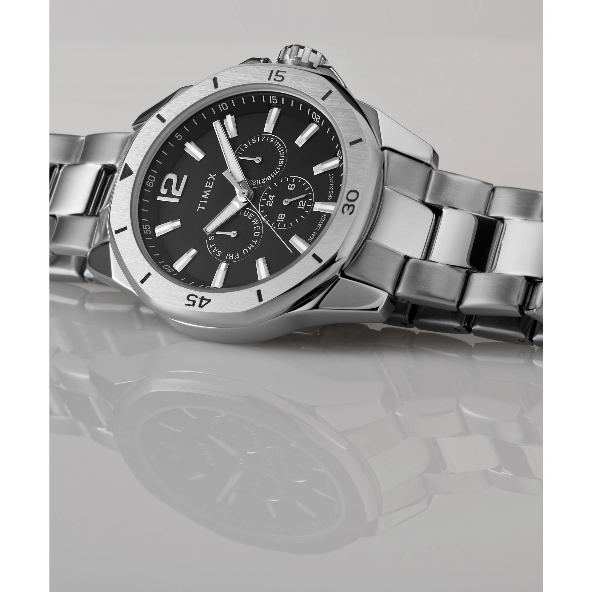 Timex Essex Round 46mm Black Dial Analog Men Watch - TW2W79900UJ - Image 6