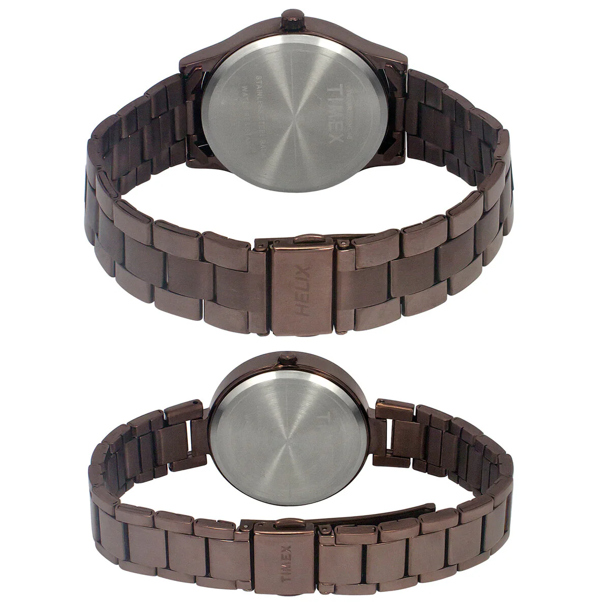 Timex Fashion Collection Premium Quality 3 Hands Pair's Analog Brown Dial Coloured Quartz Watch, Round Dial with 42 mm Case width - TW00PR295 - Image 3