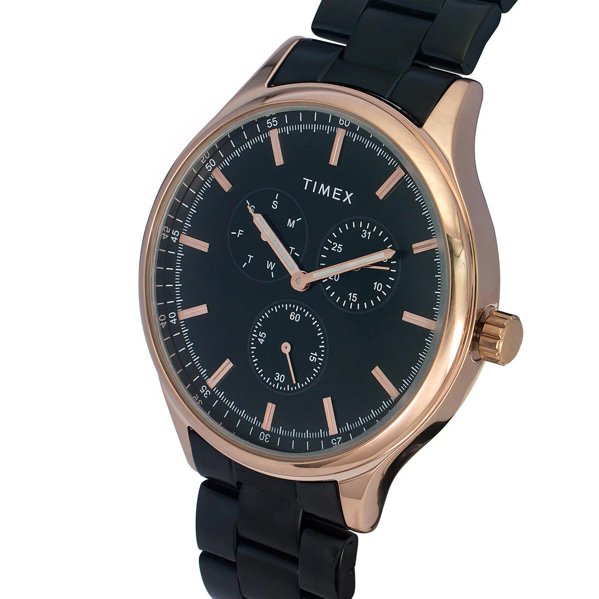 Timex Fashion Collection Premium Quality Multifunction Men Analog Black Dial Coloured Quartz Watch, Round Dial with 43mm Case width - TWEG184SMU03 - Image 2