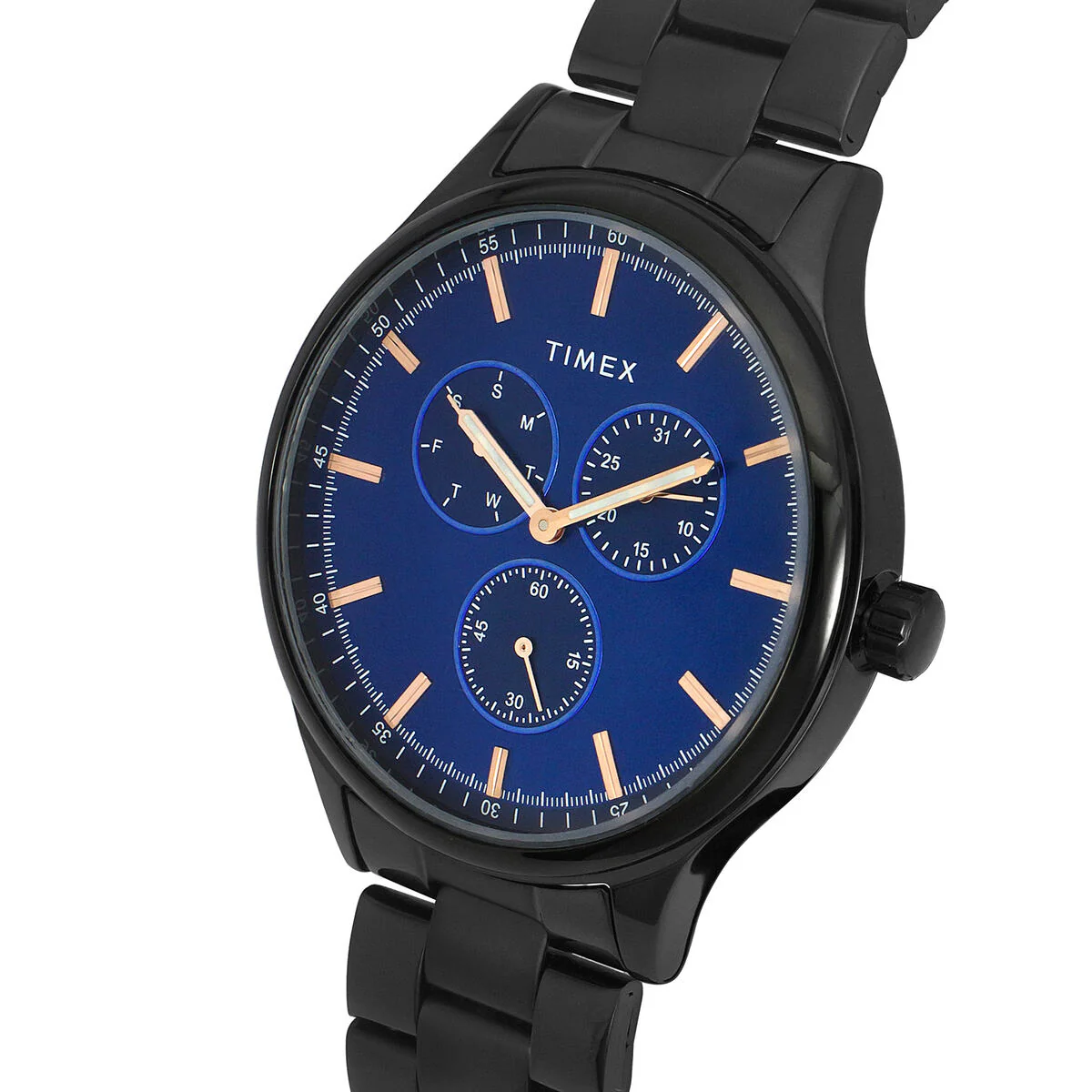 Timex Fashion Collection Premium Quality Multifunction Men Analog Blue Dial Coloured Quartz Watch, Round Dial with 43mm Case width - TWEG184SMU04 - Image 2