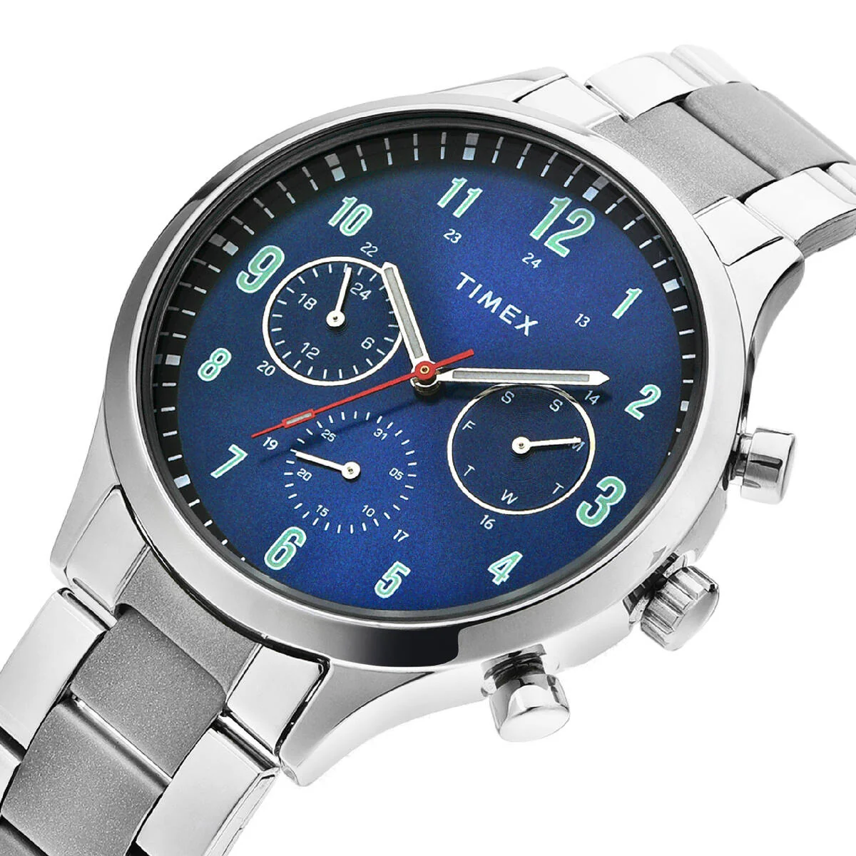 Timex Fashion Collection Premium Quality Multifunction Men Analog Blue Dial Coloured Quartz Watch, Round Dial with 43mm Case width - TWHG03SMU05 - Image 2
