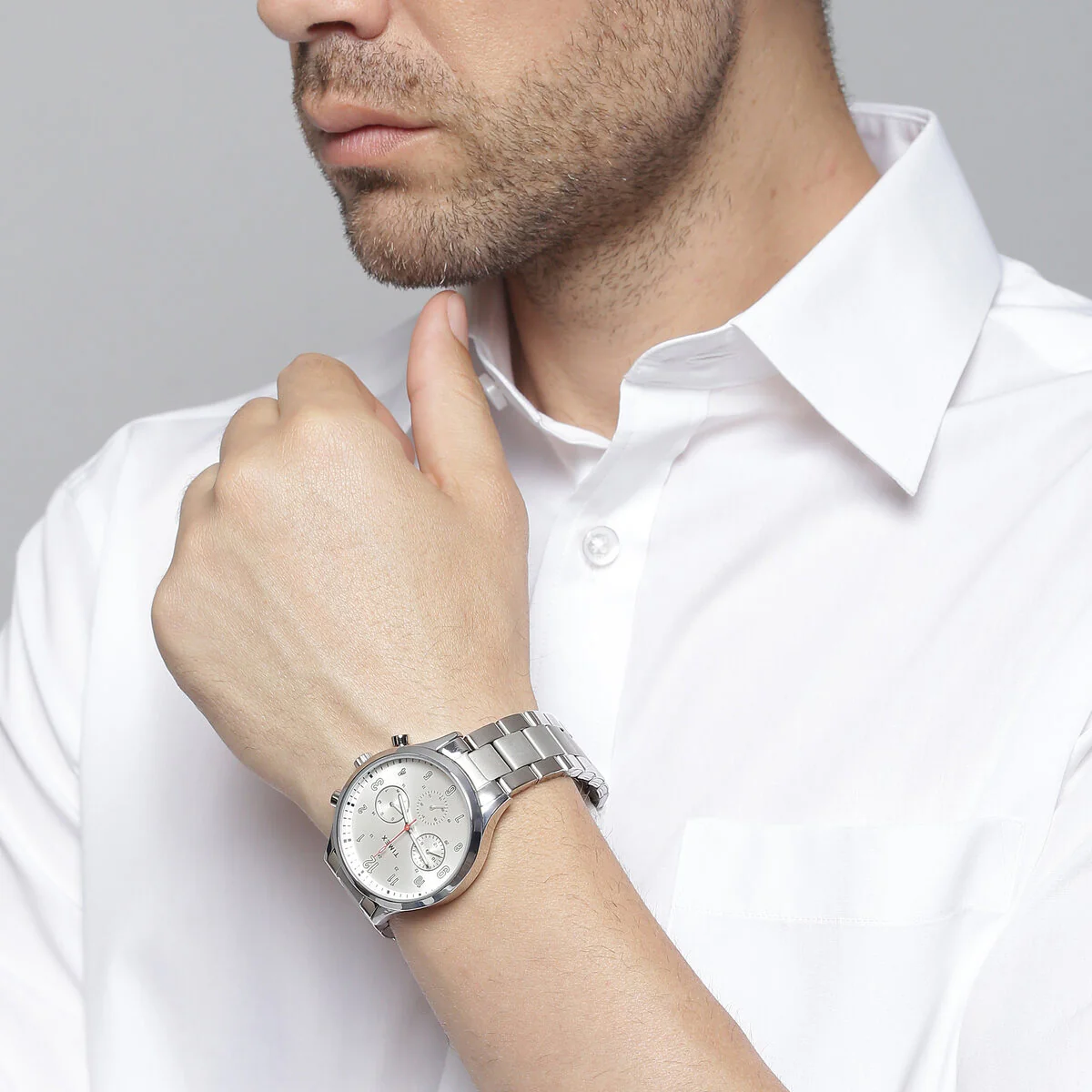Timex Fashion Collection Premium Quality Multifunction Men Analog Silver Dial Coloured Quartz Watch, Round Dial with 43mm Case width - TWHG03SMU06 - Image 7