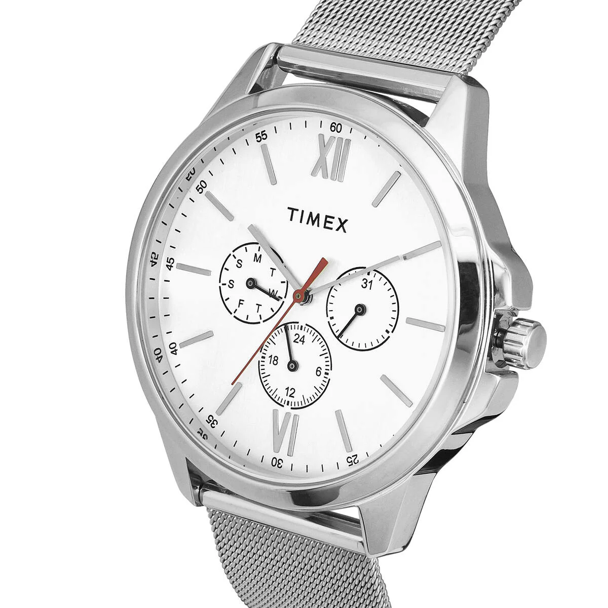 Timex Fashion Collection Premium Quality Multifunction Men Analog Silver Dial Coloured Quartz Watch, Round Dial with 45mm Case width - TWEG165SMU03 - Image 2